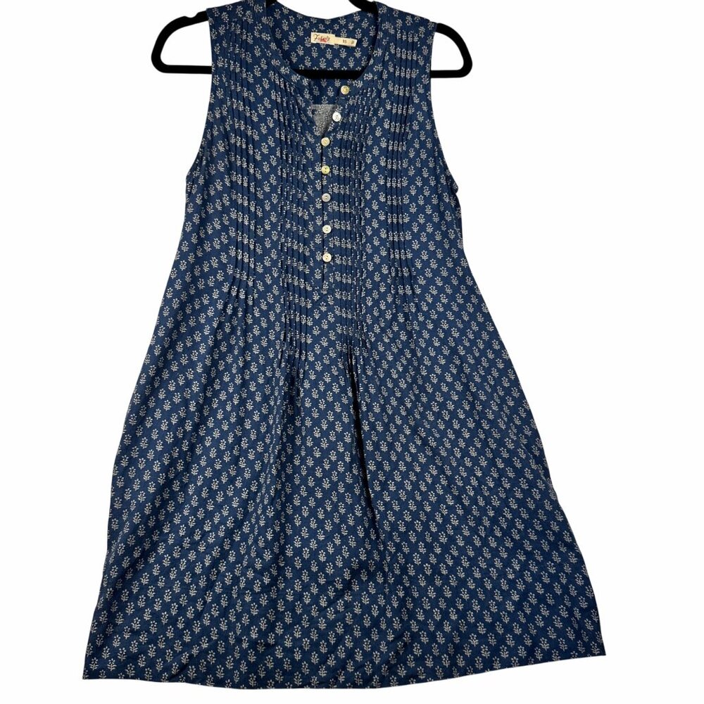 Faherty Womens Isha Basketweave Linen Dress Gobi Floral Size XS Comfy Summer - Picture 2 of 13